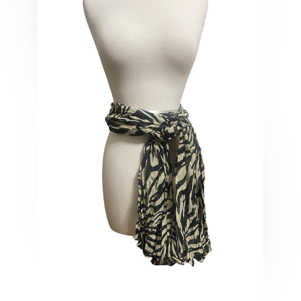 Zebra Print Shawl Scarf Waist Tie - Picture 3 of 3